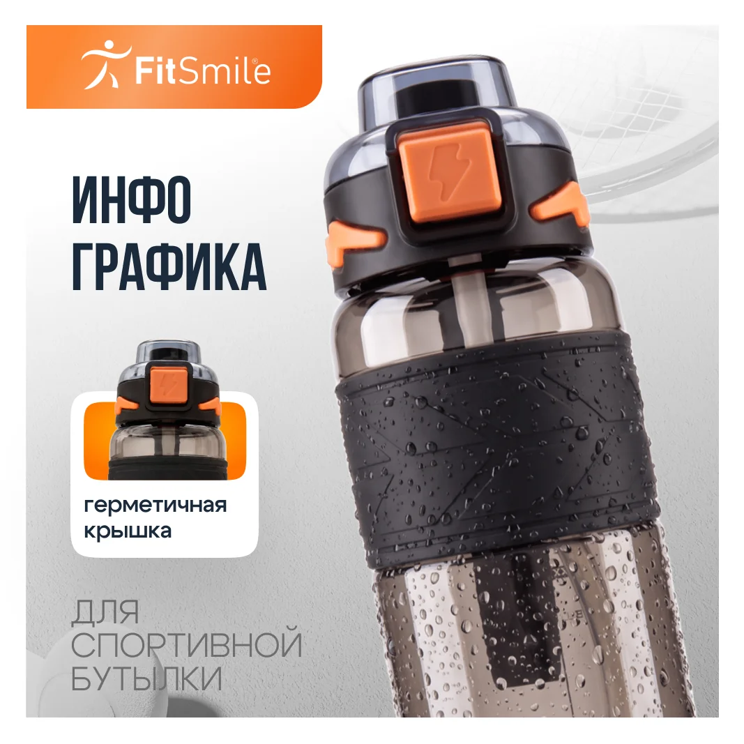 Инфографика для спортивной бутылки FitSmile